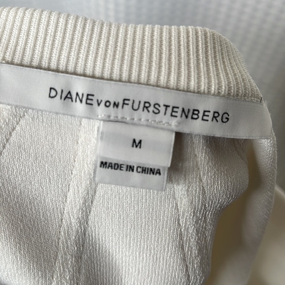 Diane Von Furstenberg DVF Samara Crochet Hem Knit Flare Skirt Sz M - Picture 9 of 15